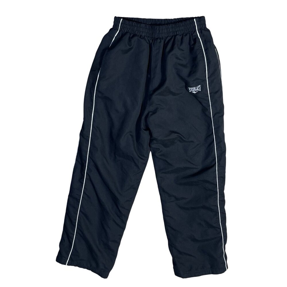 Everlast Boy's L Black Track Pants Windbreaker Boxer Baggy Y2K